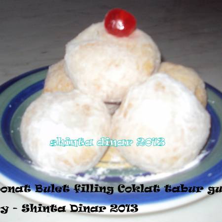 Resep donat bulat filling coklat tabur gula